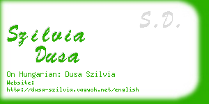 szilvia dusa business card